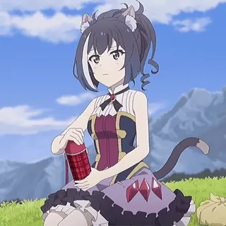 🪶 Anime, Nekomimi, Cartoon, Femme, Fantaisie, Personnage telegram sticker