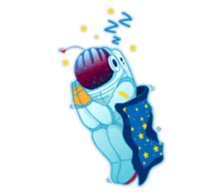 😴 zzz astronaut, sleeping, stars, space, dreaming, blanket telegram sticker
