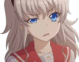 😕 dziewczyna anime, kreskówka, zirytowany, słodki, postać whatsapp sticker