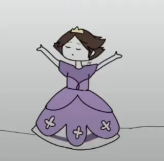 😭 Prinzessin, Cartoon, Kleid, Krone, Figur, Zeichnung, Mädchen telegram sticker