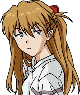 😬 Asuka Langley Soryu Neon Genesis Evangelion anime, manga, girl, character, Asuka Langley, Evangelion telegram sticker