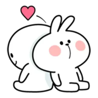 ✳️ thỏ, dễ thương, tình yêu, hoạt hình, trái tim telegram sticker