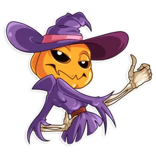 👍 カボチャ, 骸骨, ハロウィン, いいね, 魔女, 帽子 telegram sticker