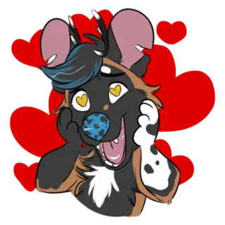 ❤ chien, animal, dessin animé, coeurs, amour, mignon whatsapp sticker
