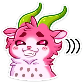 😅 tier, niedlich, aufkleber, cartoon, ziege, monster, kawaii, maskottchen telegram sticker
