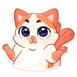 🤷‍♂️ Katze, süß, Cartoon, Tier, Aufkleber, kawaii telegram sticker