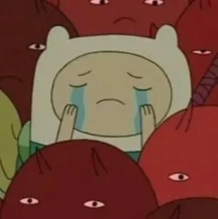 😢 Finn Adventure Time 芬恩, 探险时光, 卡通, 悲伤, 哭泣 telegram sticker