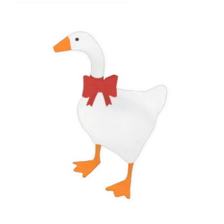 🧣 ガチョウ, 鳥, 動物, リボン, 可愛い telegram sticker