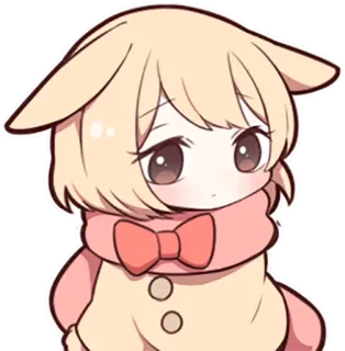 😔 动漫, 可爱, 卡哇伊, 贴纸, 卡通, 角色, 插画 telegram sticker