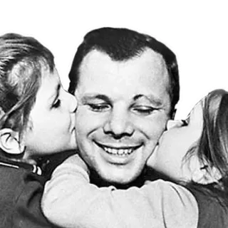 😘 Yuri Gagarin cosmonaut, soviet, yuri gagarin, historical figure, children, astronaut telegram sticker