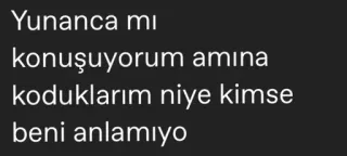 🌟 Yunanca mı konuşuyorum amına koduklarım niye kimse beni anlamıyo telegram sticker