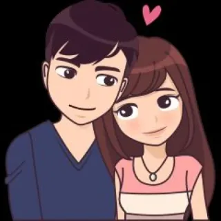 👀 คู่รัก, ความรัก, การ์ตูน, หัวใจ, โรแมนติก telegram sticker
