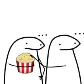 🌟 popcorn, watching, food, snack, cartoon whatsapp sticker