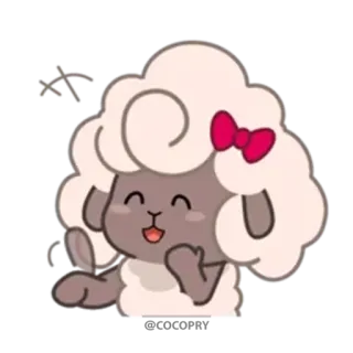 👋 sheep, cartoon, animal, cute, sticker telegram sticker