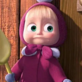 😐 Masha Masha and the Bear cartoon, meisje, Masha, animatie, kind telegram sticker