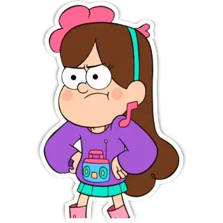 😠 Mabel Pines Gravity Falls Mabel Pines, Gravity Falls, cartoon, character, tv show telegram sticker