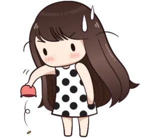 😌 adesivo, desenho animado, menina, fofa, chibi, kawaii whatsapp sticker
