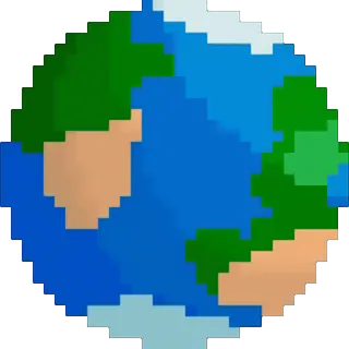 🌟 earth, planet, pixel art, digital art, globe telegram sticker