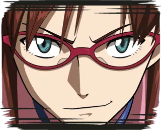 😏 Mari Illustrious Makinami Neon Genesis Evangelion Anime, Lunettes, Fille, Eva, Manga telegram sticker