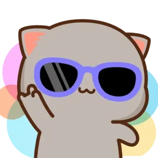 🕺 Katze, Stinkefinger, beleidigend, Sonnenbrille, Aufkleber telegram sticker