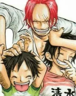 👨‍👦‍👦 Luffy One Piece 清志 one piece, luffy, anime, shanks telegram sticker