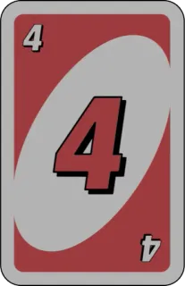 ❤️ uno, card, number, red, game whatsapp sticker