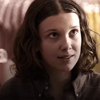 🧸 Eleven Stranger Things onze, stranger things, millie bobby brown, netflix, série telegram sticker