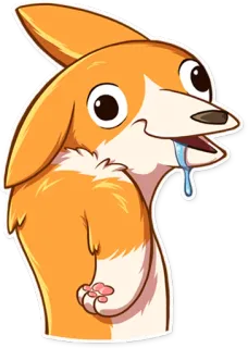 😶 perro, corgi, dibujos animados, divertido, animal, pegatina whatsapp sticker