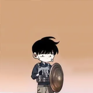 📱 Anime, Personage, Tactische uitrusting, Schild telegram sticker