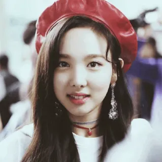 🕸 woman, girl, portrait, beret, korean, asian, face, beauty telegram sticker