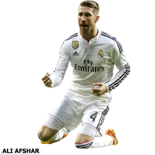 ⚽ Sergio Ramos sepak bola, sepak bola, atlet, pemain, Real Madrid, olahraga telegram sticker