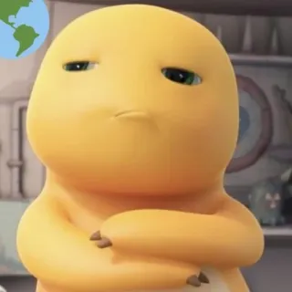 🗿 Dessin animé, Mignon, Jaune, Dinosaure, Monstre telegram sticker