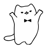 👋 gato, pajarita, lindo, dibujo animado, animal, pegatina telegram sticker