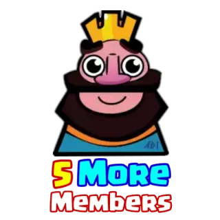 😍 5 More Members rey, miembros, dibujos animados, videojuego, comunidad online whatsapp sticker