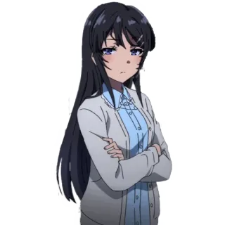 👋 Mai Sakurajima Rascal Does Not Dream of Bunny Girl Senpai Anime, Ragazza, Sakurajima Mai, Bunny Girl Senpai, Personaggio telegram sticker