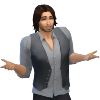 🤷 sims, character, video game, man, neutral telegram sticker