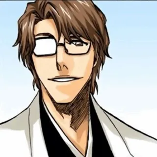 🧬 Sosuke Aizen Bleach 애니메이션, 안경, 만화, 악당, 능글 telegram sticker