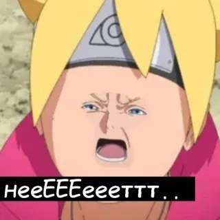 😵 HeeEEEEeeettt... boruto, anime, engraçado, meme, naruto telegram sticker