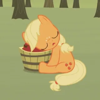 😴 Applejack My Little Pony Pony, Cartoon, Tier, Süß, Äpfel, Schlaf telegram sticker