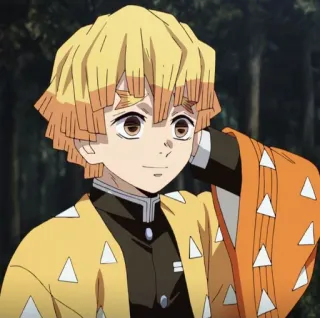 😆 Zenitsu Agatsuma Demon Slayer Anime, Manga, Charakter, Zenitsu, Demon Slayer, Blonde Haare, Süß, Illustration telegram sticker