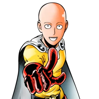 ☝ Saitama One-Punch Man Anime, Manga, Eroe, One-Punch Man, Saitama, Calvo, Pugno telegram sticker