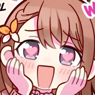 😍 Wow cute, anime, manga, happy, kawaii, girl, chibi telegram sticker