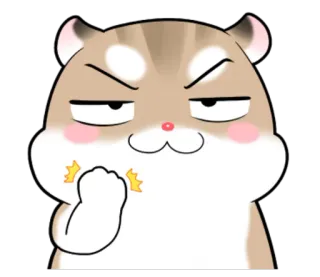 ✊ dier, schattig, hamster, emoji, cartoon telegram sticker
