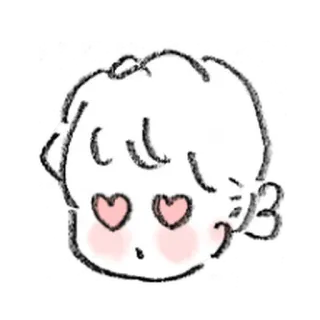 💐 かわいい, カワイイ, 愛, ハート, マンガ, シンプル telegram sticker
