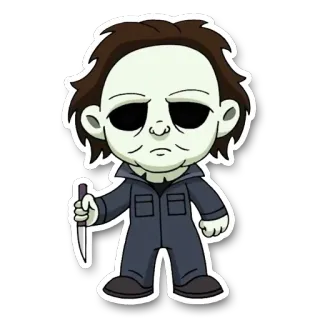 🔪 Michael Myers Halloween Michael Myers, Halloween, Horror, Slasher, Nóż, Złoczyńca, Film, Straszny telegram sticker