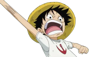 😠 Monkey D. Luffy One Piece 애니메이션, 원피스, 몽키 D. 루피, 해적, 소년 telegram sticker