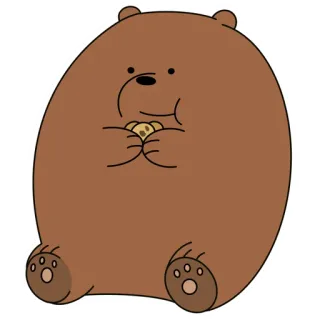 🍪 Grizz We Bare Bears orso, cartone animato, animale, biscotto, carino, grizzly telegram sticker