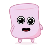 👍 Marshmallow, süß, kawaii, Cartoon, Essen telegram sticker