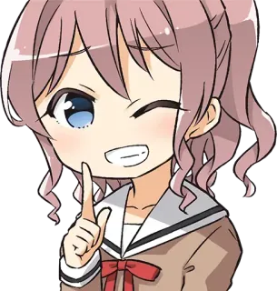 😉 anime, manga, girl, cartoon, cute, wink, school uniform telegram sticker