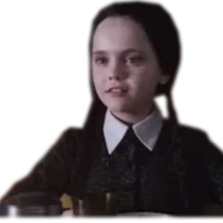 😃 Wednesday Addams The Addams Family mercredi addams, la famille addams, christina ricci, gothique, effrayant, halloween telegram sticker
